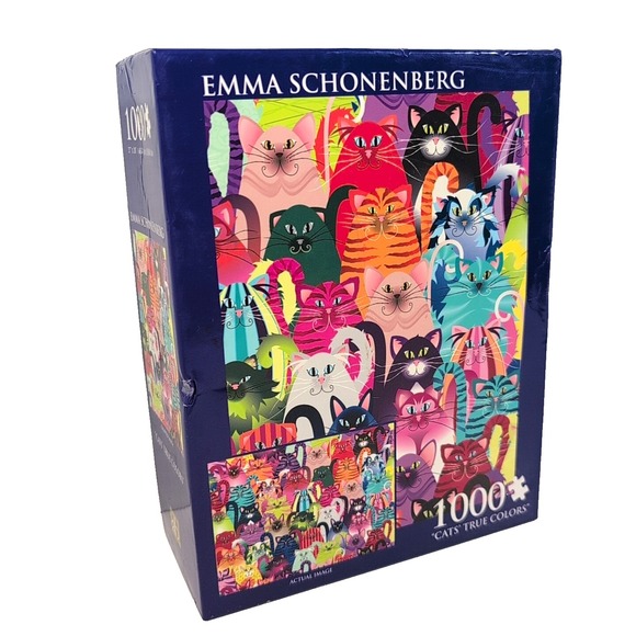 Emma‎ Schonenberg Cats True Colors 1000 Piece Jigsaw Complete Puzzle - Rare - Picture 3 of 6